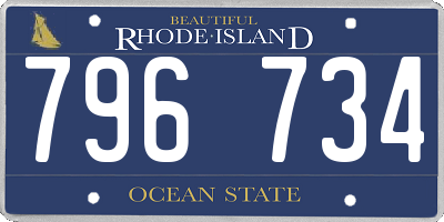 RI license plate 796734