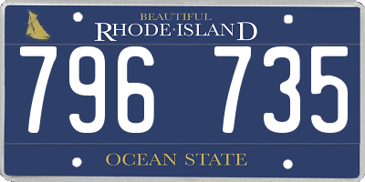 RI license plate 796735
