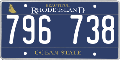 RI license plate 796738