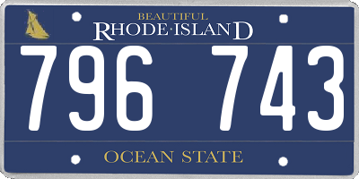 RI license plate 796743