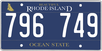 RI license plate 796749