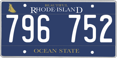 RI license plate 796752