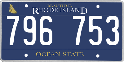 RI license plate 796753