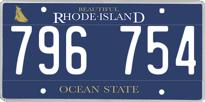 RI license plate 796754