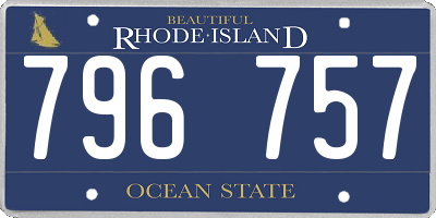 RI license plate 796757