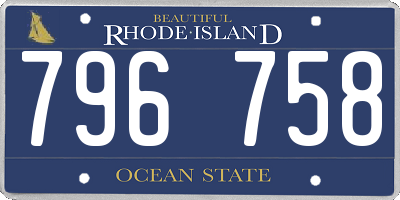 RI license plate 796758