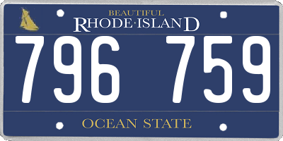 RI license plate 796759
