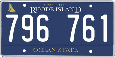 RI license plate 796761