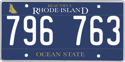 RI license plate 796763