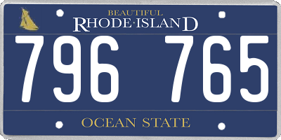 RI license plate 796765