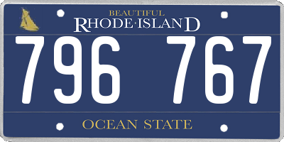 RI license plate 796767