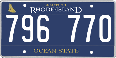 RI license plate 796770