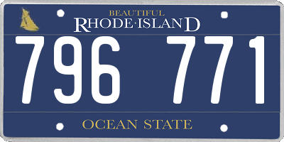 RI license plate 796771