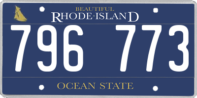 RI license plate 796773