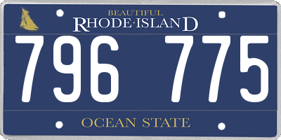 RI license plate 796775