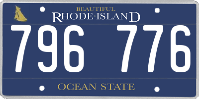 RI license plate 796776