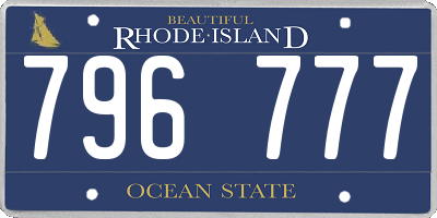 RI license plate 796777