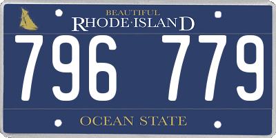 RI license plate 796779