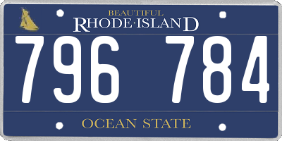 RI license plate 796784