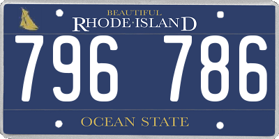 RI license plate 796786
