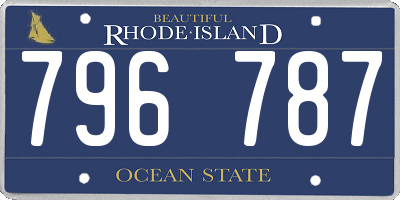RI license plate 796787