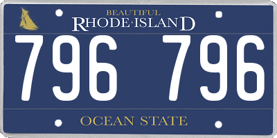 RI license plate 796796