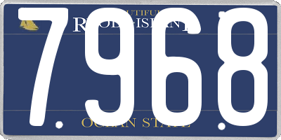 RI license plate 7968