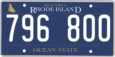 RI license plate 796800