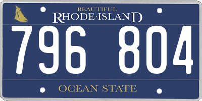 RI license plate 796804