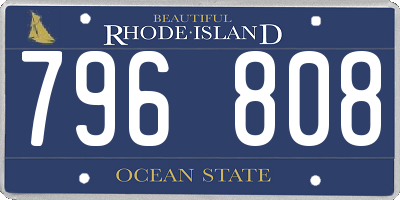 RI license plate 796808