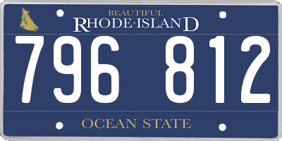 RI license plate 796812
