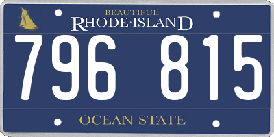 RI license plate 796815