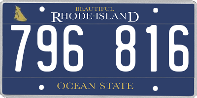 RI license plate 796816