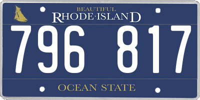 RI license plate 796817