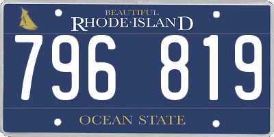 RI license plate 796819