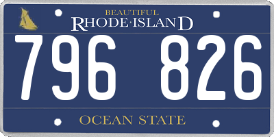 RI license plate 796826