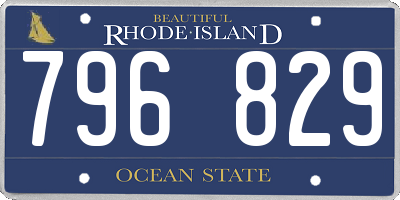 RI license plate 796829