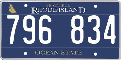 RI license plate 796834