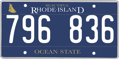 RI license plate 796836
