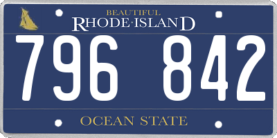 RI license plate 796842