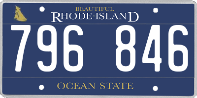 RI license plate 796846