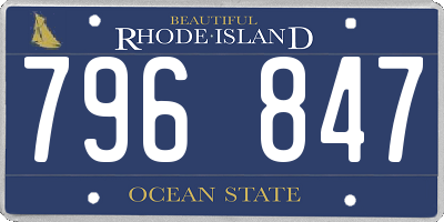 RI license plate 796847