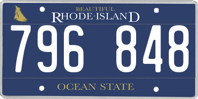 RI license plate 796848