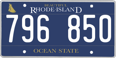 RI license plate 796850