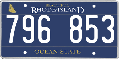 RI license plate 796853