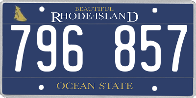 RI license plate 796857