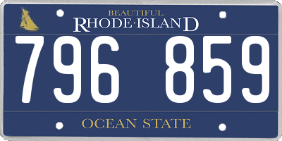 RI license plate 796859