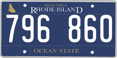 RI license plate 796860
