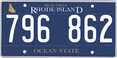 RI license plate 796862