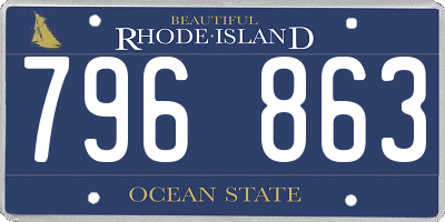 RI license plate 796863
